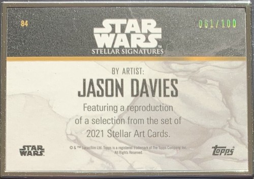 Mace Windu 2021 Star Wars Stellar Reproduction Sketch Jason Davies /100 #84 - Picture 3 of 3