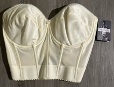 DOMINIQUE 6377 Noemi Backless Strapless Long Line Bridal Bustier 36DD Ivory Bra