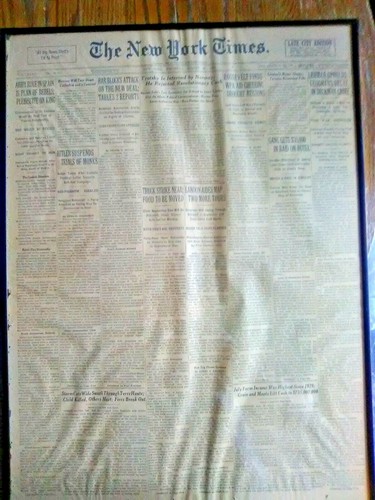 New York Times Zeitung vom 29. August 1936 mit Echtheitszertifikat - Bild 1 von 4