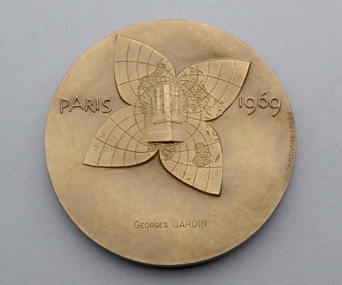 Medaglia francese. Floralies International Parigi 1969. Fiori. Di Christiane Idoux. - Foto 2 di 2
