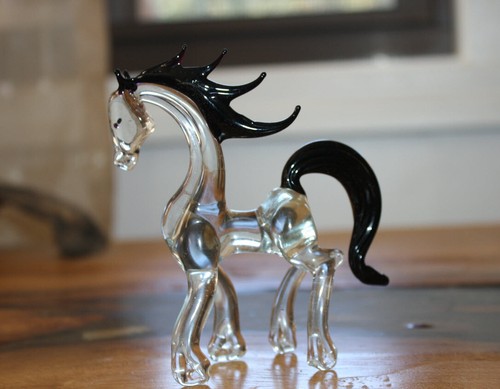 Art Blown Glass Figurine Glass Horse #1 - Picture 2 of 2