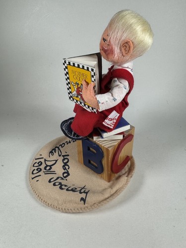 Annalee Dolls Vintage 1991 Boy Reading Mother Goose Book 7.5” Pin #3 - Picture 4 of 12