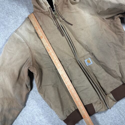 Chaqueta Carhartt J04 De Colección Para Hombres XL Marrón Tostado Tareas Golpeadas Envejecidas Con Capucha - Imagen 11 de 16