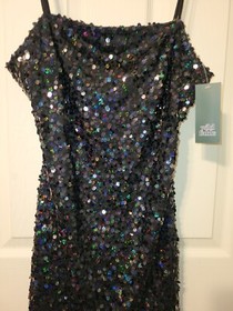 Wild Fable Womens Dress Black Sequin Sparkle Holographic Mini Lined Corset NWT S