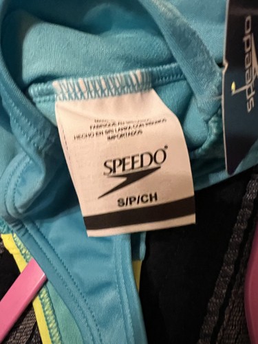 Speedo Youth Girl’s Sz Small One Piece Turquoise Yellow Swimsuit Racer Back NWT! - Picture 5 of 6