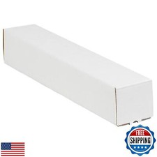 BOX USA BM3343 Square Mailing Tubes, 3" x 3"x 43", Oyster White (Pack of 25)