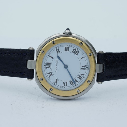 CARTIER SANTOS RONDE QUARTZ DAMEN UHR 33MM STAHL/GOLD VINTAGE PAPIERE - Bild 8 von 11
