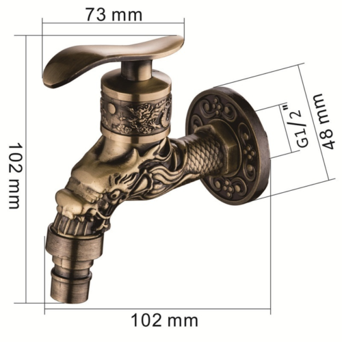 Zinklegierung Nostalgie Wasserhahn Auslaufhahn Auslaufventil Antik Garten Aussen - Bild 6 von 16