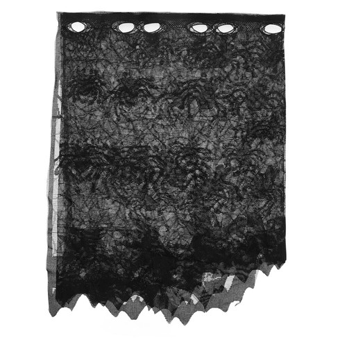 Halloween Curtain Bats Window Treatment Curtains Child Sheer Valance Kitchen - 第 2/12 張圖片