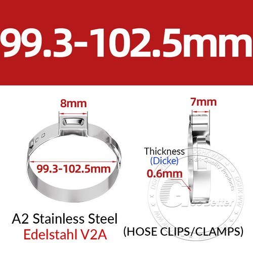 Single Ear O Clips Plus 304 Stainless Steel Air Water Pipe Hose Clamps - Picture 85 of 97
