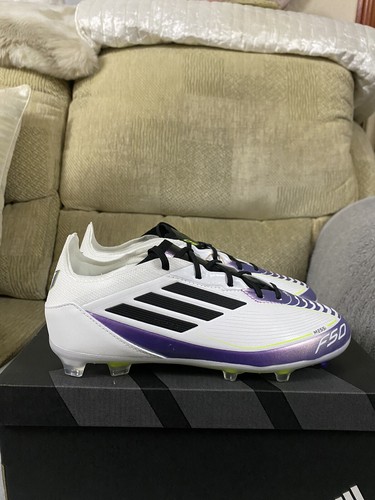 Adidas F50 Pro FG J Messi White Purple Football Boots BNIB Size 3uk IE9081 - Picture 2 of 20
