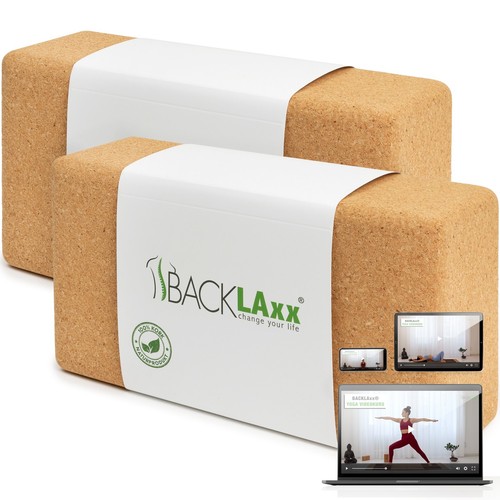 Bloque de yoga BACKLAxx® bloque de corcho sostenible agradable para la piel Pilates fitness deporte - Imagen 15 de 21