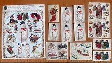 Lot of 12 Gifted Line John Grossman Stickers Victorian Christmas Winter 1996