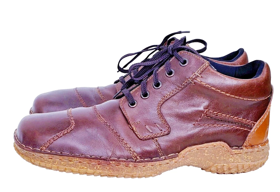 Rieker Hombres Botines con Cordones Cuero Marrón EU 44 EXCELENTE ESTADO Foto 3 de 4