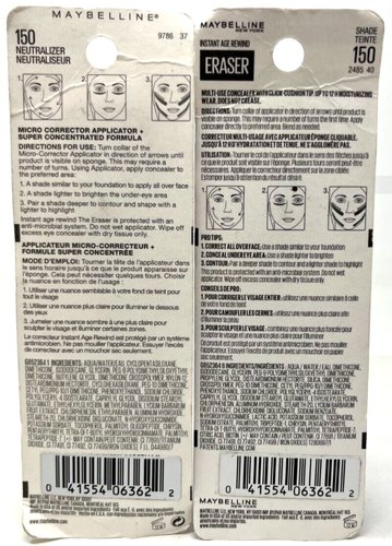 (2) Maybelline Instant Age Rewind Eraser Concealer Sealed 150 - Neutralizer - Picture 3 of 3