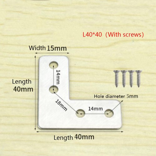 L T Shaped Stainless Steel Right Angle Corner Brace Joint Bracket Plate Support - Picture 7 of 21