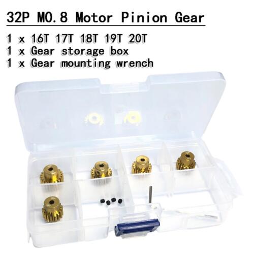 0,8 M 32P 3,175 mm ingranaggi albero pignone metallo set ingranaggi motore pignone per auto 1/10 RC - Foto 4 di 11