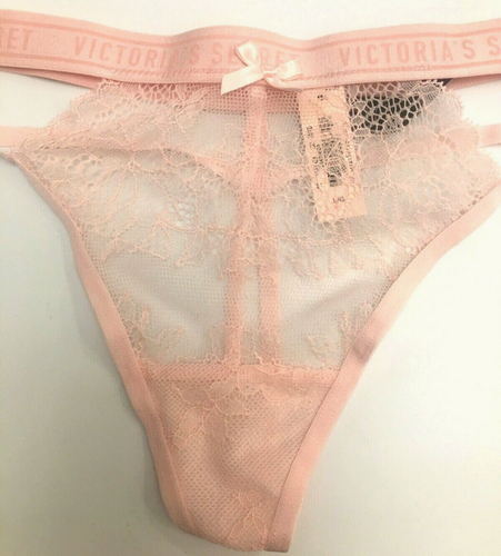 Victoria's Secret Millennial rosa Spitze V-String Tanga XL Logo Sport Bund neu mit Etikett - Bild 3 von 11
