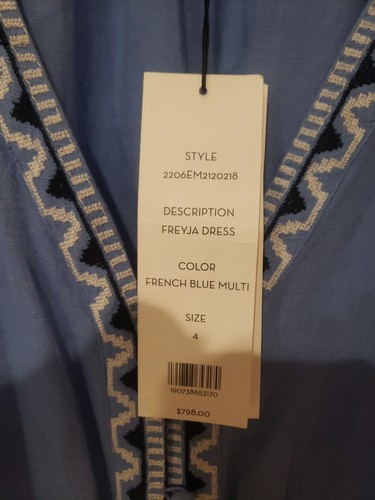 NWT VERONICA BEARD Freyja linen and cotton midi dress Sz 4-$798 - Picture 9 of 12