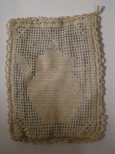 Details About Vintage Antique Filet Crochet Potholders With Scalloped Lace Picot Edging