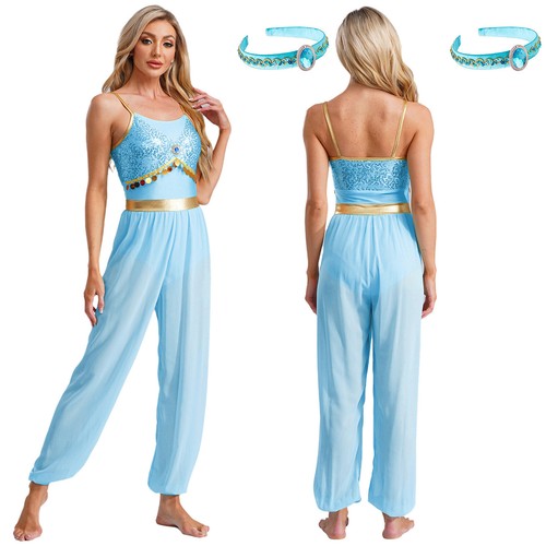 Costume donna body rumba vestito fiori tutina pagliaccetti arabi valzer - Foto 5 di 16