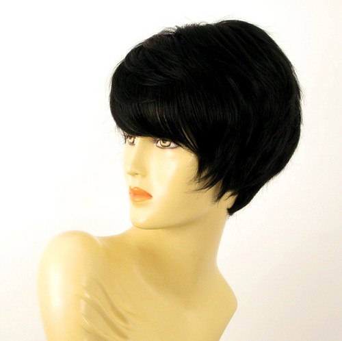 perruque femme 100% cheveux naturel courte noir ref WENDY 1b - Imagen 2 de 9