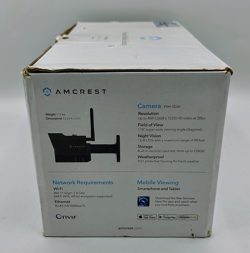 Amcrest 4MP UltraHD Wi-Fi Outdoor Bullet Camera IP4M-1026B - Bild 4 von 6