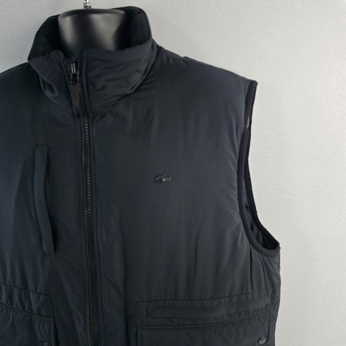 Lacoste puffer vest pockets black button 54/6 mens 7022 - Picture 2 of 10