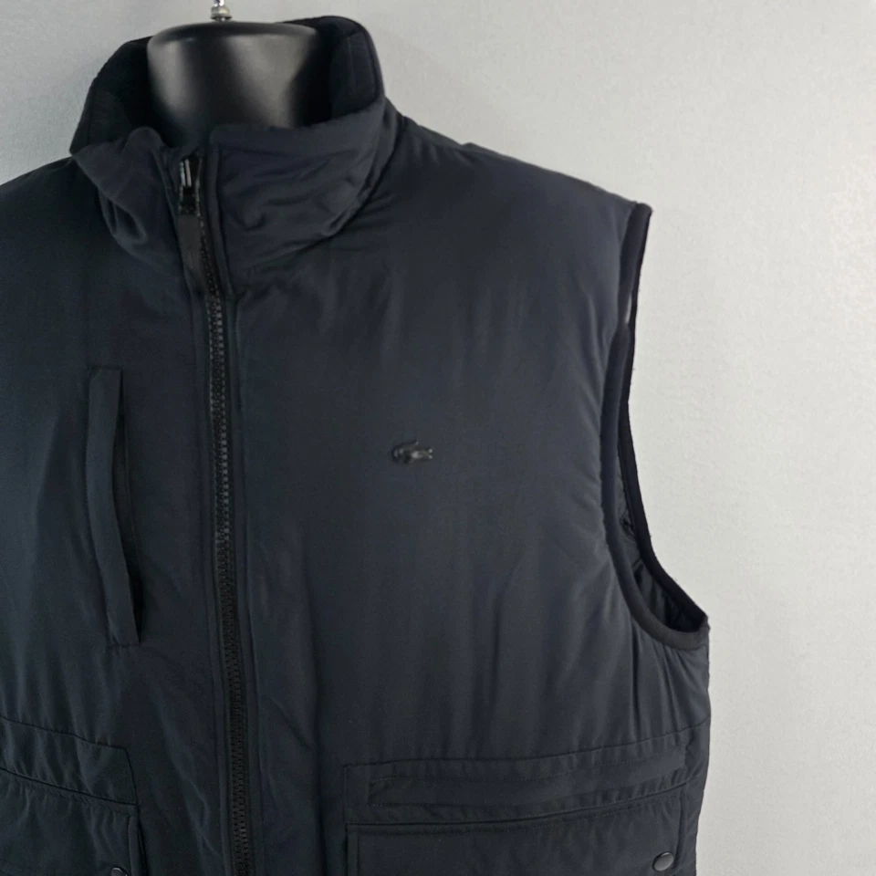 Lacoste puffer vest pockets black button 54/6 mens 7022 - Image 2 of 4