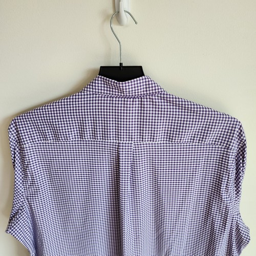 XXL Purple Shirt Mens Jos A Bank Gingham Check Traveler Stretch New Tailored Nwt - Picture 17 of 24