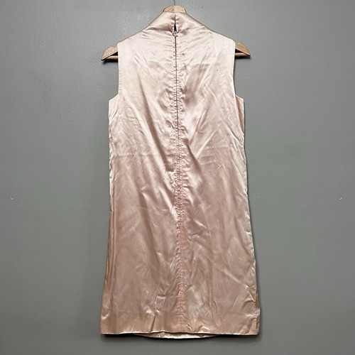 Vestido Vaina De Colección Años 40/50 Satén Cuentas A Mano Rosa Claro Talla Mediana - Imagen 7 de 16