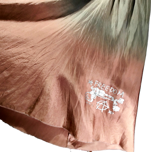 The People of The Labyrinths Fold Over Silk Maxi Skirt Forest Fairy Sz L Hole - Picture 13 of 21
