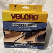 VELCRO Heavy Duty Tape 15Ft x 2In | Industrial Strength | Strong Adhesive, Black