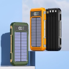 Super 10000mAh Solar Power Bank USB LED Portable Charger For IPhone Android US