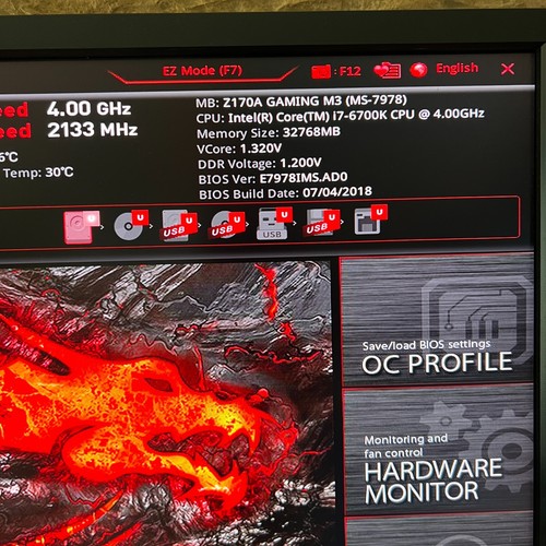 MSI Z170A GAMING M3 ATX Motherboard Combo •i7-6700K Cooler •32GB RAM •256SSD W10 - Photo 9/14