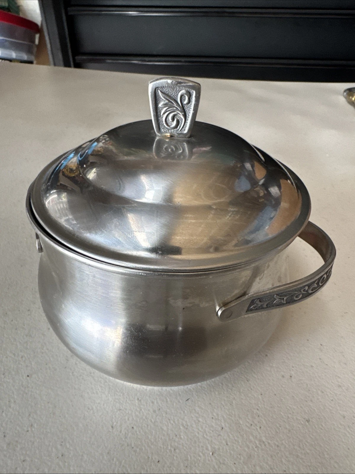 Vintage Stainless Steel Server Pot By Monterey Holloware Scroll Handles Japan