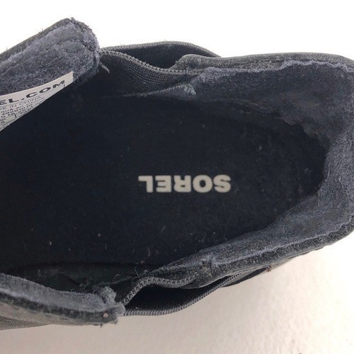 Sorel Emelie Chelsea Ankle Boots Womens Size 7 EUR 38 Black Leather Waterproof - Picture 9 of 12