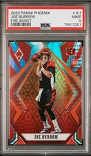 2020 Panini Phoenix Joe Burrow Fire Burst Prizm Rookie RC #101 PSA 9 Mint 