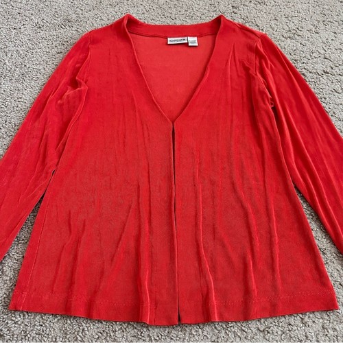 Chico's Travelers Slinky Knit Red Orange Cardigan Womens 1 (US M/8) - Picture 6 of 10