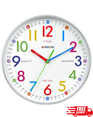Telling Time Teaching Clock Learning Clock For Kids Kids Wall Clocks For Bedroom