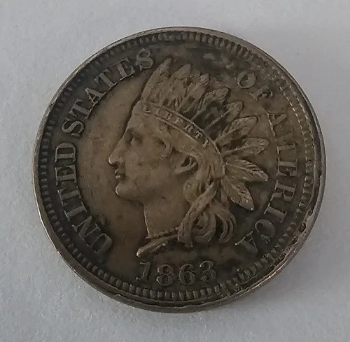 1863 Indian Head Small Cent BN US Coin Circulated Uncertified -See Photos