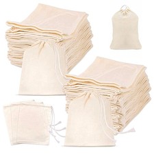 1000PCS Cotton Muslin Bags 4x6", Resuable Cotton Filter Bags, Cotton Muslin B...