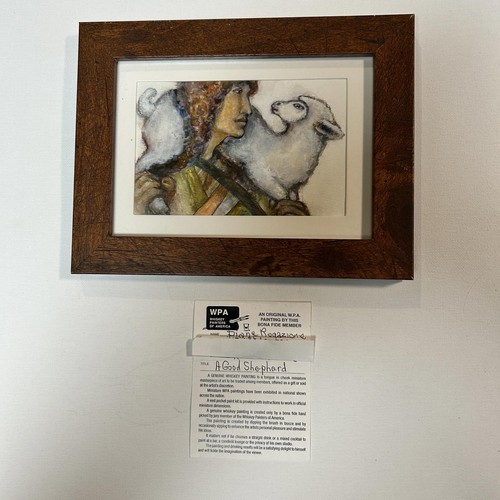 Original WPA Miniature Painting 'A Good Shepherd' by Diane Rogaziano