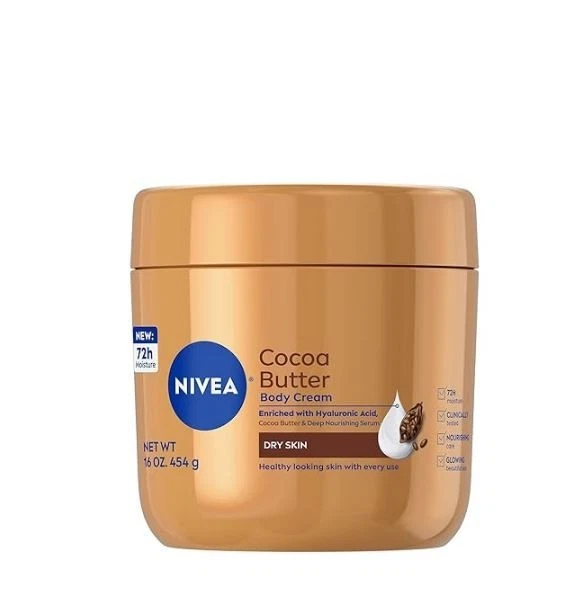 Крем для тела с маслом какао NIVEA, глубокая питательная сыворотка для сухой кожи, 16 унций, упаковка 3 шт. - Изображение 2 из 4