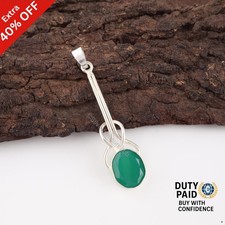 Valentines Deal Green Onyx Stone 925 Silver Birthday Anniversary Sister Pendant