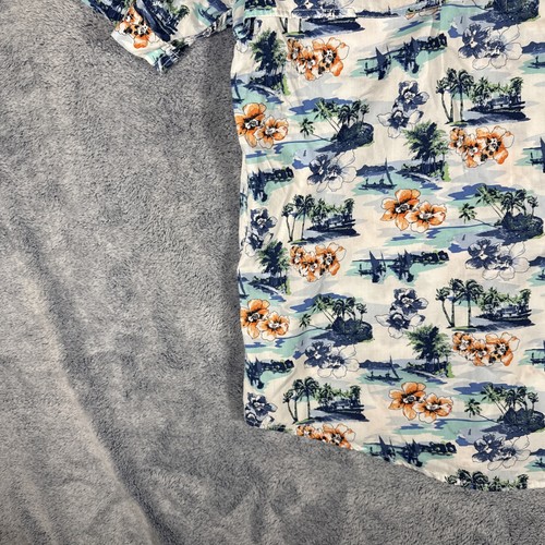 Izod Saltwater Performance Short Sleeve Floral Hawaiian Shirt Size Large - Picture 14 of 18