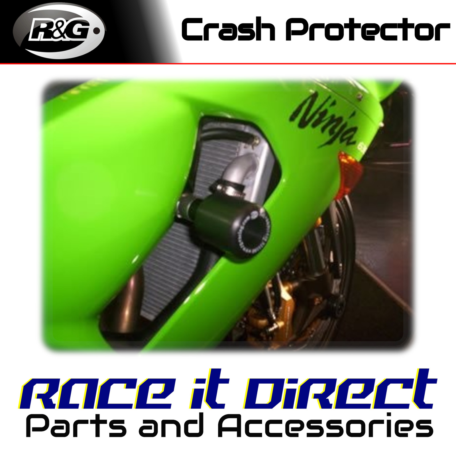 R&G Crash Protectors Black - Classic Style Kawasaki ZX6-R 2005 - 2006 - Image 3