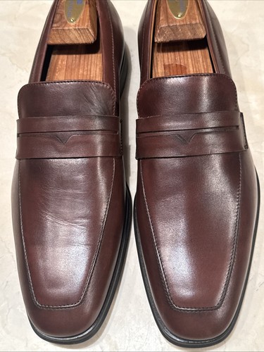BRUNO MAGLI "RAGING" HERREN BRAUN LEDER PENNY HALBSCHUH/ELEGANTER SCHUH GRÖSSE 10,5 M $ 399