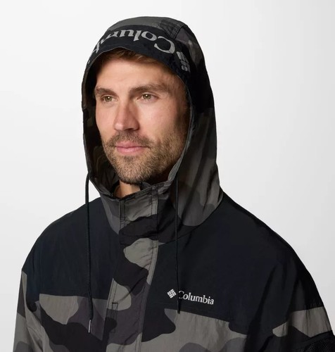 Columbia Challenger II Novelty Men Hooded Lightweight Camo Windbreaker size S - Picture 4 of 4
