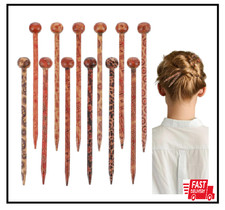 Boho Vintage Wood Hair Sticks Japanese Wooden Hair Sticks for Buns Hairpin